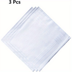 3pcs Men's 100 Handkerchief Solid Striped Handkerchief Absorbent