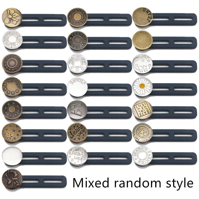 5pcs Metal Button Extension for Enlarged Waist Jeans Sewing