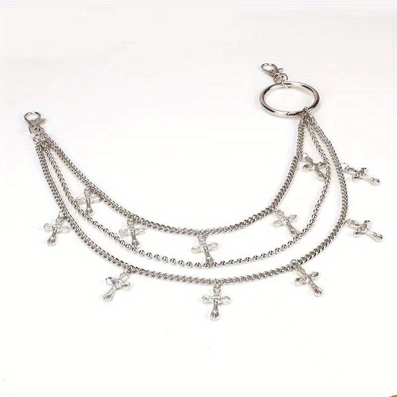Metal Love Wings Pendant Pants Chain Retro Key Body Chain
