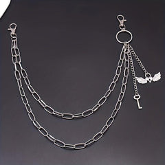 Metal Love Wings Pendant Pants Chain Retro Key Body Chain