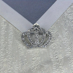 High End Zircon Crown Brooch Men's Dinner Pin Evening Dress Accessories