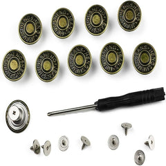 Replacement Jeans Copper Buttons With Tool