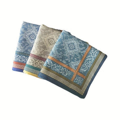 Men's Soft Sweat Absorption Thick Jacquard Handkerchief