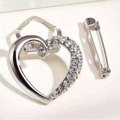 Heart Shape Clothes Corner Buckle Silky Scarf Buckle Brooch For Men