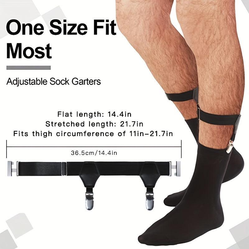 Men's Sock Suspenders Holders Adjustable Clip Metal Clips One Size