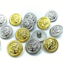 10pcs Vintage Anchor Sewing Buttons for Men's Clothing