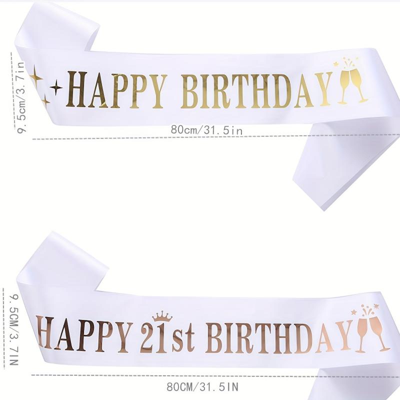 Birthday Party Sash & Headband Set