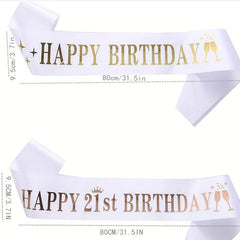 Birthday Party Sash & Headband Set