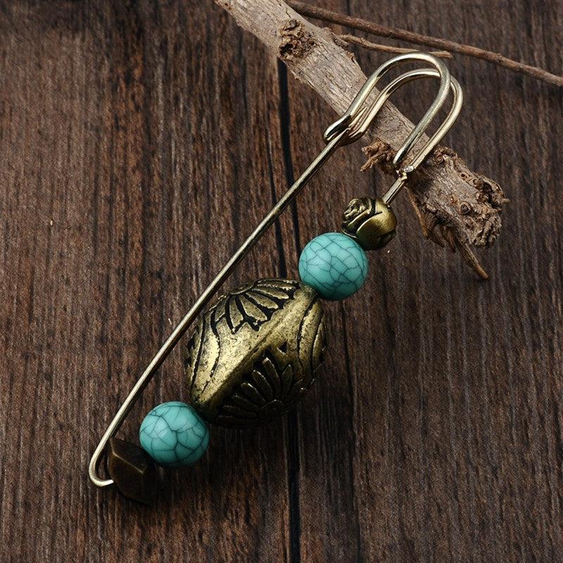 Natural Stone Brooch Pin For Clothing Dress Decor