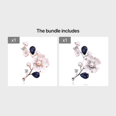 Natural Shell Crystal Plum Blossom Brooch Pin