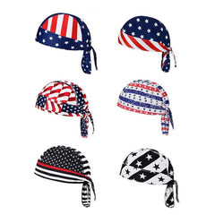 American Flag Pirate Bandana Durag Cap for Men Women