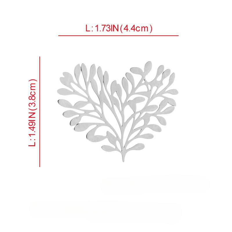 Titanium Steel Love Leaf Brooch Suit Jacket Pin