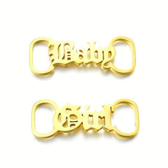 Stainless Steel Name Plate Shoe Clips For Men