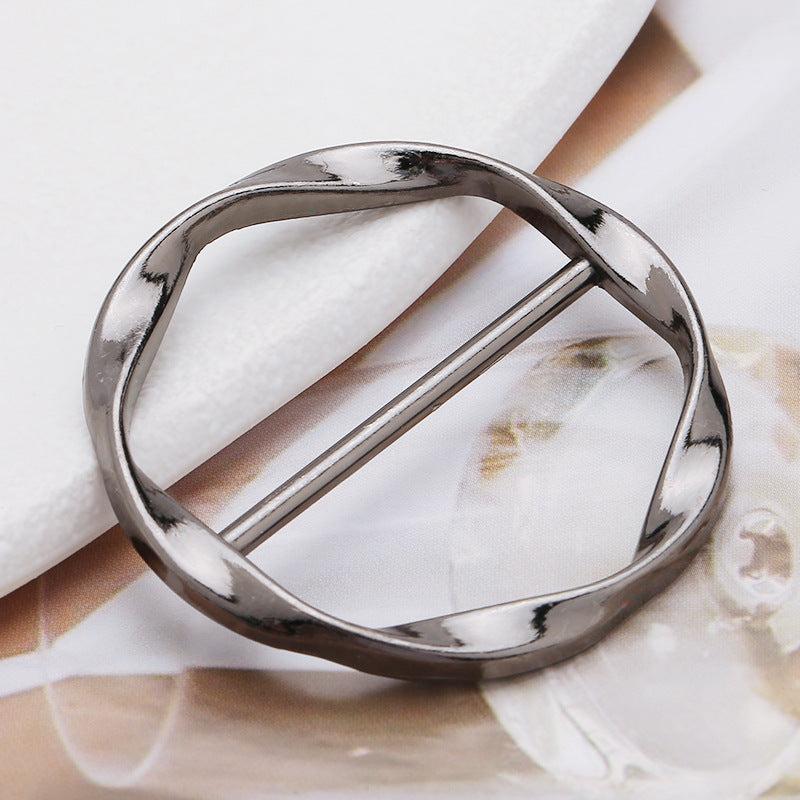 Scarf Ring Clip T shirt Tie Clips Metal Round Circle Clip Buckle
