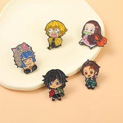 5pcs Men's Cartoon Brooch For Backpack Jeans