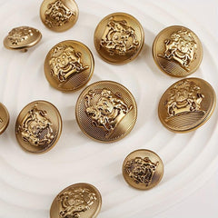 10pcs British Style Metal Double Lion Hand Sewing Coat Buttons
