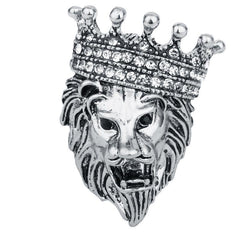 Vintage Lion Brooch King Of The Prairie Crown Pin Coat Jacket Suit Accessories