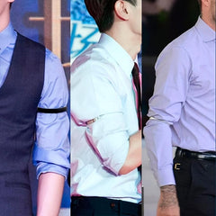 Arm Warmer Shirt Sleeves Metal Non Slip Elastic Cuff Bracelet for Men