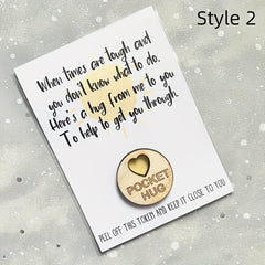 Wooden Pocket Hug Bestie Token Gift Special Gift Send A Cuddle Pocket Hugs