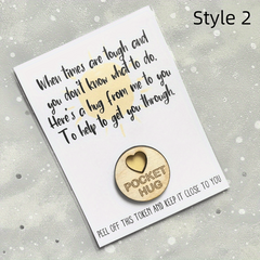 Wooden Pocket Hug Bestie Token Gift Special Gift Send A Cuddle Pocket Hugs