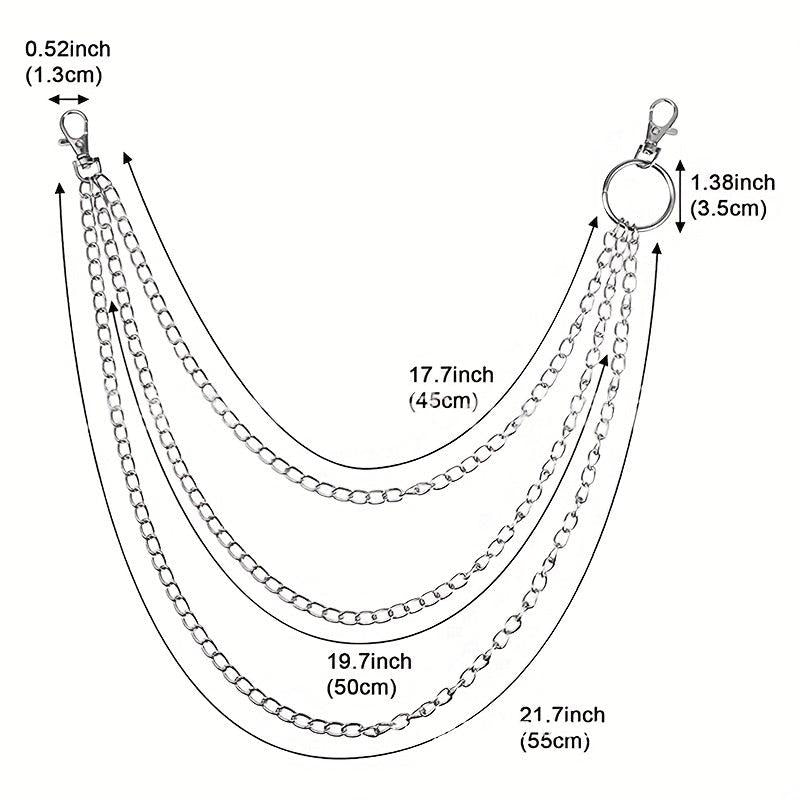 Punk Hip Hop Rock Chain Trousers Chain Layered Waist Chain