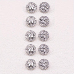 10pcs Zinc Alloy Faux Diamonds Buttons Butterfly Sewing Buttons