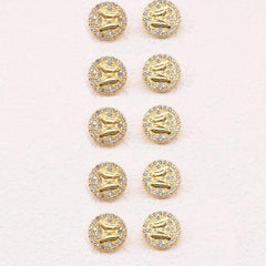 10pcs Zinc Alloy Faux Diamonds Buttons Butterfly Sewing Buttons