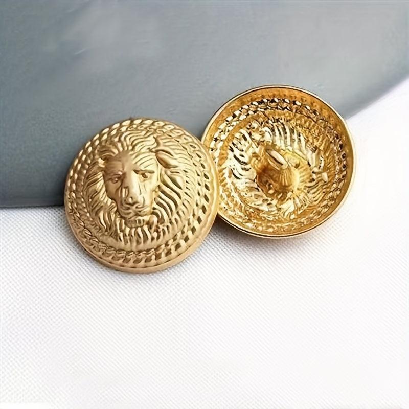 10pcs Metal Lion Sewing Buttons for Shirt Coat Suit
