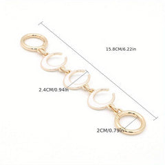 Metallic Chain Bag with Moon Design