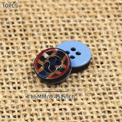 10pcs 3D Printed Resin Shirt Buttons Real Ripple Pearly Button