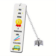 1PC Stainless Steel Print Bookmark Teacher's Gift