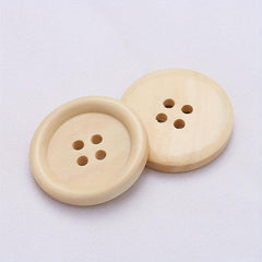 5pcs Natural Wooden Buckle Four Eyed Wooden Button DIY Clothing Accessories