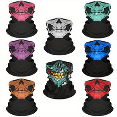 Skull Print Face Mask Windproof Dustproof Outdoor Riding Hood