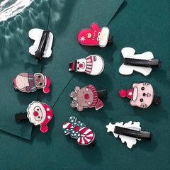 10pcs Christmas Tree & Snowman Decor Hair Clip
