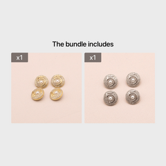 4pcs Zinc Alloy Buttons Faux Diamonds Faux Pearl Number 5 Sewing Buttons