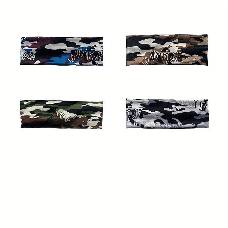 Men's Viscose Sports Headband Camouflage Elastic Hairband