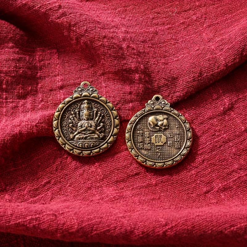 1pc Brass 12 Zodiac Buddha Charms DIY Earrings Bracelets