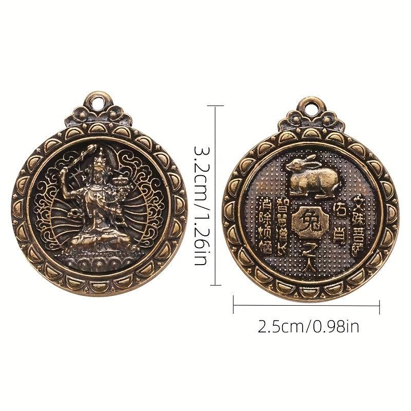 1pc Brass 12 Zodiac Buddha Charms DIY Earrings Bracelets
