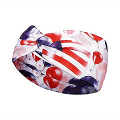 American Flag Independence Star Headband Retro Knotted Sports Strap Headband