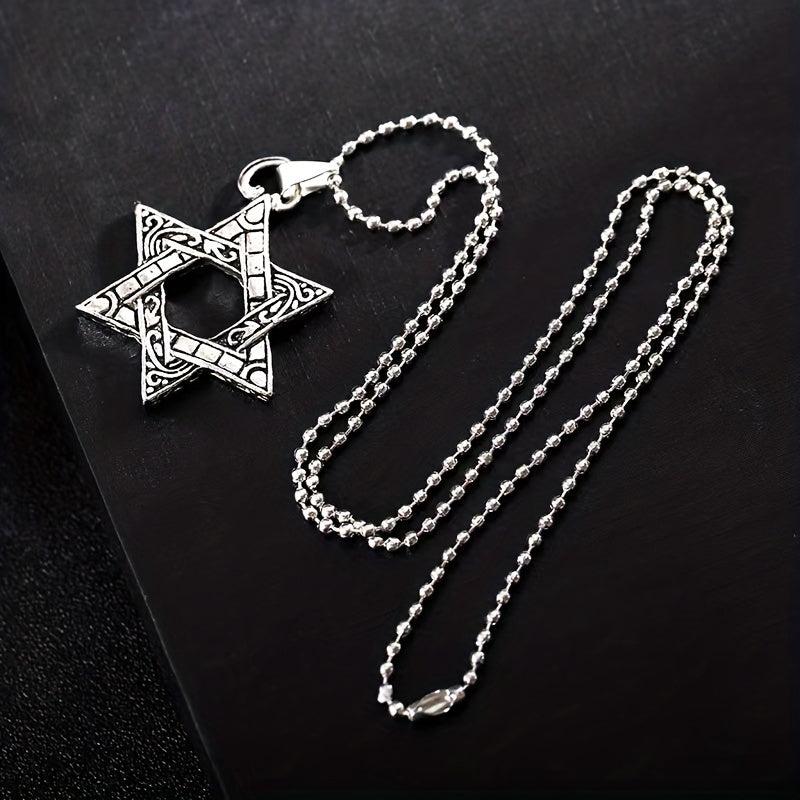 Stainless Steel Necklace Jewelry Hexagon Pendant Necklace Hip hop Punk