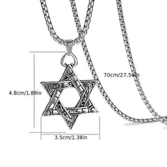 Stainless Steel Necklace Jewelry Hexagon Pendant Necklace Hip hop Punk