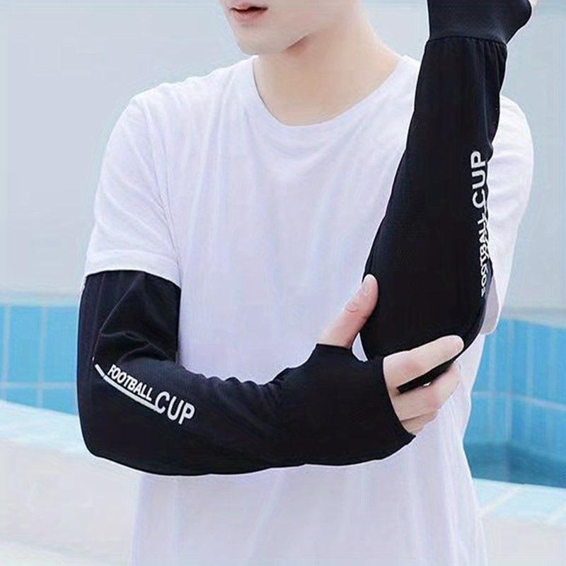 Men's Sunscreen Ice Silk Arm Protector Sleeves Outdoor Cycling