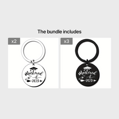 Graduation Keychain For Class Of Round And Rectangle Inspirational Gift Key Ring