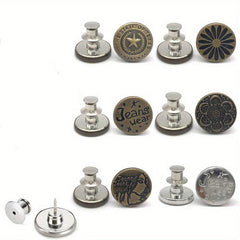 6pcs Adjustable Seam Button Pins for Jeans Sweater Suit