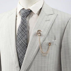 Men's Business Moon Owl Tassel Star Suit Brooch Scarf Pin