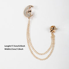 Men's Business Moon Owl Tassel Star Suit Brooch Scarf Pin