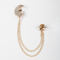 Men's Business Moon Owl Tassel Star Suit Brooch Scarf Pin