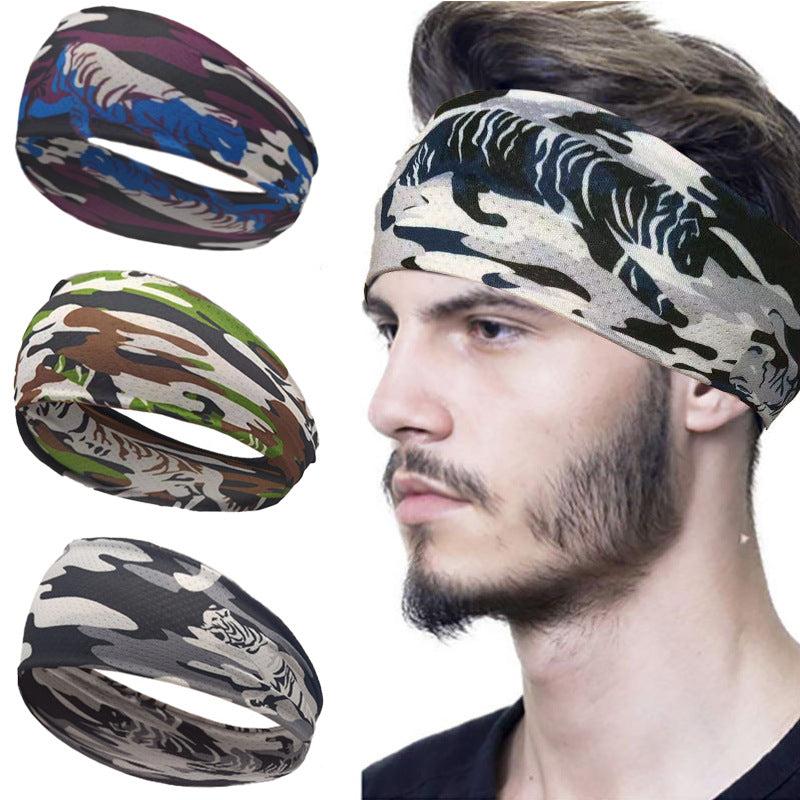 Men's Ice Silk Camouflage Sports Headband - Stretch Breathable Turban