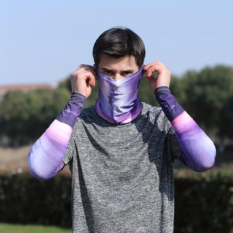 Colorful Flower Arm Sleeve & Hanging Ear Towel Set