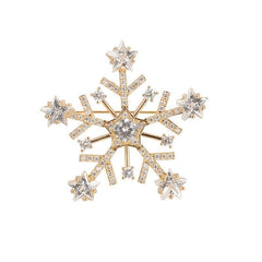 Micro Paved Zirconia Snowflake Brooch